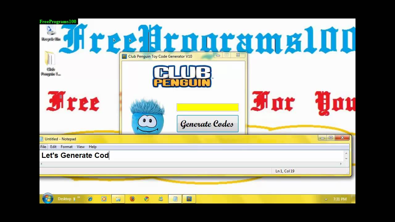 Club Penguin Toy Code Generator V10 YouTube
