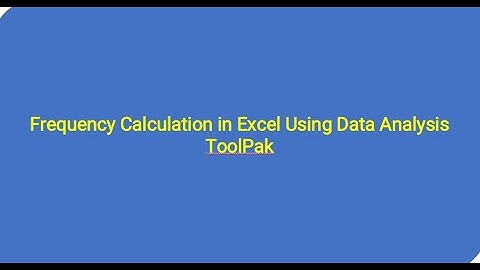 Frequency Calculation in Excel Using Data Analysis ToolPak