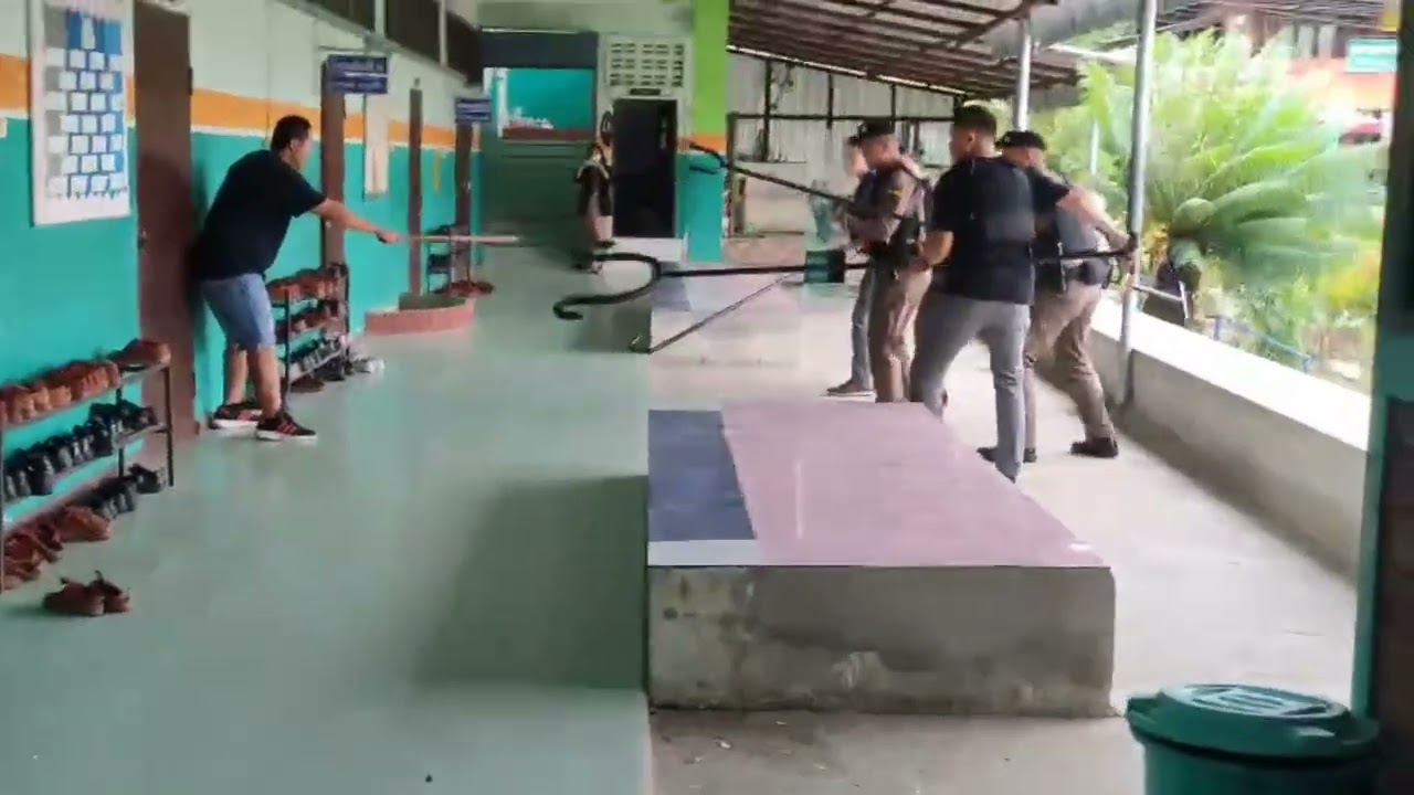 ซ้อมแผนเผชิญเหตุโรงเรียนชุมชนบ้านอมก๋อย