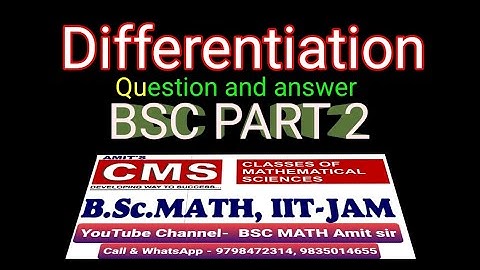 BSC PART 2 QUESTION AND ANSWER TOPIC DIFFERENTIATION