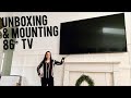 Unboxing LG UHD 86” TV & Mounting with Sanus Advanced Tilt Wall Mount