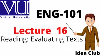 Eng101 lesson 16| Eng101 Lecture16 | Eng101 VU Short lectures | Idea Club | Arsalan Ali