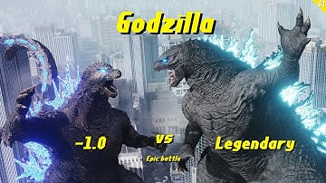 Godzilla minus one(evolved) vs. Legendary Godzilla animation,Monster Clash!