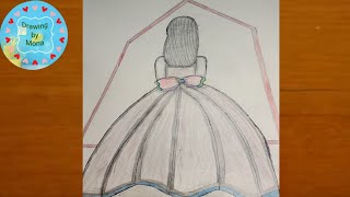 how to draw a barbie girl with beautiful dress|| pencil sketch for beginner||Easy drawing |Drawing..