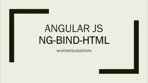 How To use ng-bind-html In Angular JS (In Telugu)