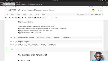 Python for Bioinformatics   LIST Slicing and Indexing