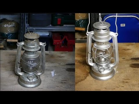 Restauration d'une Vieille lampe à pétrole : Nettoyage d'une lampe