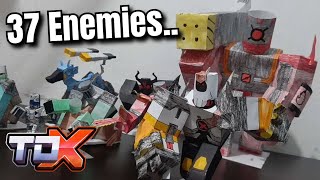 I Made All Of The Tdx Endless Enemies Out Of Paper Tower Defense X Real Life Kinda..