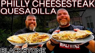 THE BEST PHILLY CHEESESTEAK QUESADILLAS MADE ON THE BLACKSTONE GRIDDLE! EASY RECIPE