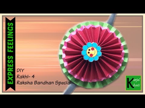 How to make rakhi at home-Tutorial for Flower rakhi bracelet for RakshaBandhan.Rakhi 4- Paper crafts