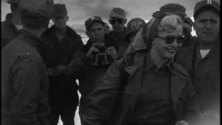 KOREAN WAR, JOE DI MAGGIO AND LEFTY O'DOUL, HAMHUNG & KIMPO AIRBASE ; KOREAN WAR ARRIVALS AT HAM...