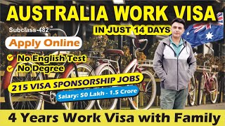 🇦🇺 Get Australia Work Visa Online in 14 Days | 215 VISA SPONSORSHIP JOBS | Skill Shortage Visa 🇦🇺