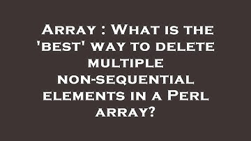 Array : What is the 