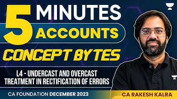 L4 | Undercast and Overcast Treatment in Rectification of Errors | 5 Mins Accounts | CA Rakesh Kalra