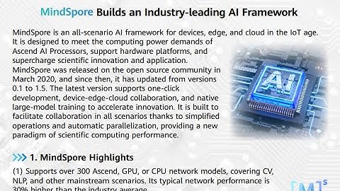 MindSpore Builds an Industry leading AI Framework