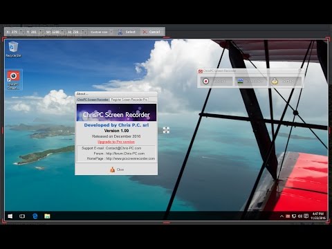 Record computer desktop screen with a click - free download screencast with ChrisPC Screen Recorder