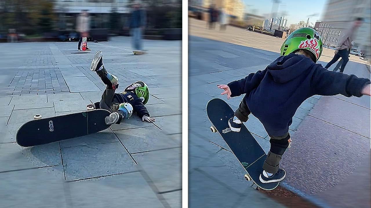 SKATEBOARDING KID FAIL! Kid Skateboarding Lands Cool - YouTube