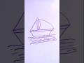 How to easy drawing with number ⛵⛵⛵ #art #easydrawing #shortfeed