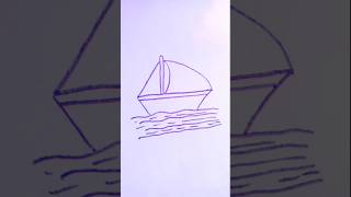How to easy drawing with number ⛵⛵⛵ #art #easydrawing #shortfeed