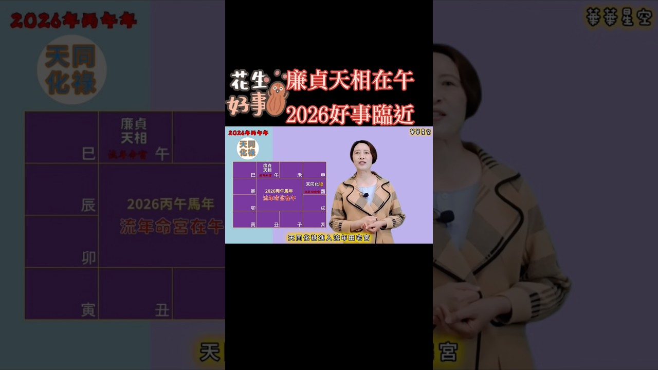 #廉貞天相在午#2026好事臨近#流年運勢2026 #紫微斗數流年 #天同化祿 縮圖