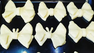 Сахарные БАНТИКИ из дрожжевого теста. Булочки БАБОЧКИ и БАНТИКИ.