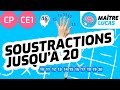 Soustractions en ligne jusqu'à 20 pour CP et CE1 - Cycle 2 - Mathématiques