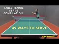 Table Tennis Serve Compilation (Part 1) - 49 Ways To Serve