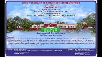 Joint webinar with Qualcomm: Fourth talk titled "Hexagon DSP Architecture Overview"