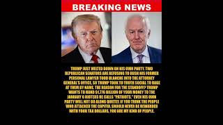 BREAKING: Trump turns on his own Republican senator over $1.776 billion payout to January 6....