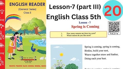 Lesson 7 Spring is coming Class 5th  English Reader ||full Explanation | mp board question and ans