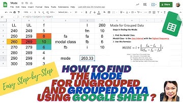 How to find the MODE for Ungrouped and Grouped Data using Google Sheet?