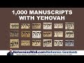 1,000 Manuscripts with Yehovah - NehemiasWall.com
