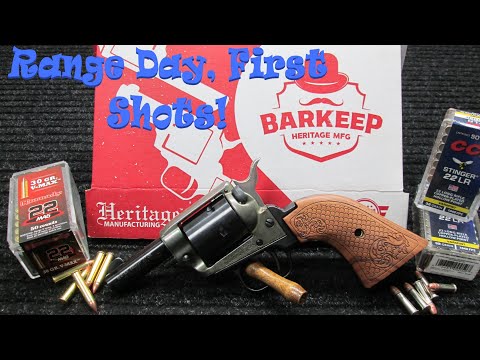 Heritage Barkeep .22lr & .22 Magnum First Shots Range Day. Shooting Paper, Clay & Steel!