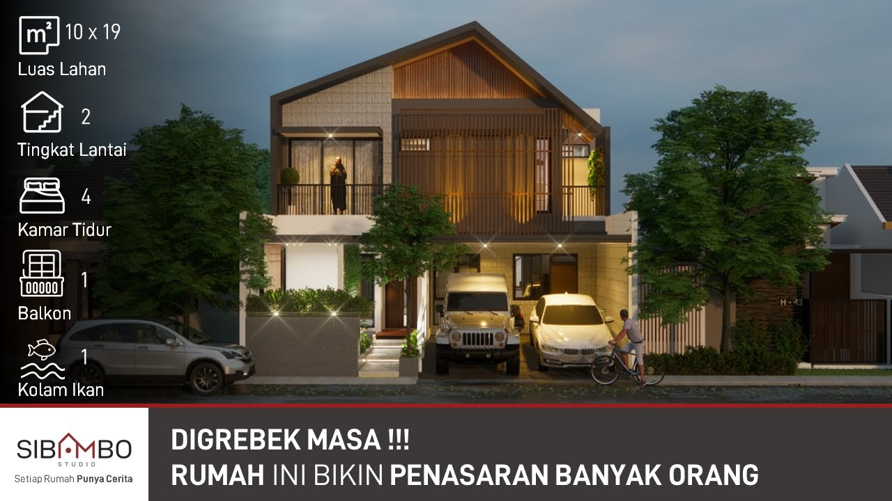 Desain Rumah MODERN TROPIS SEDERHANA 2 Lantai 4 Kamar Tidur Di Lahan 10 X19 Meter YouTube
