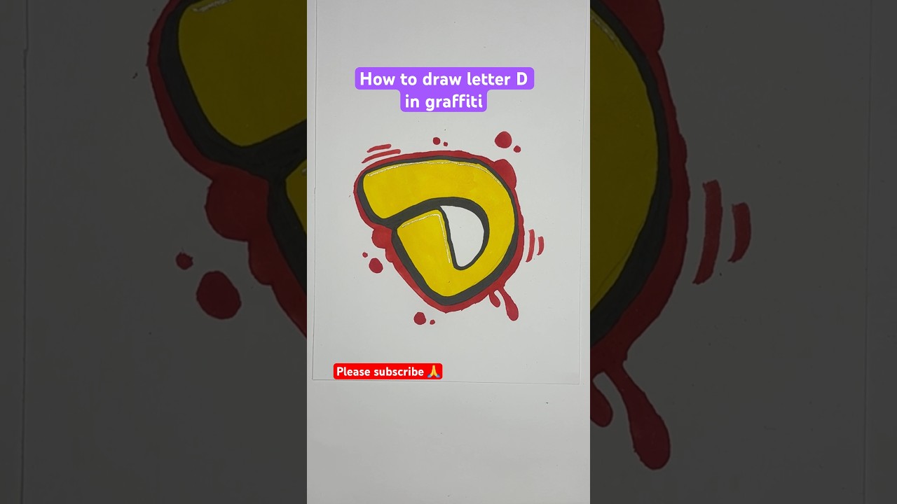 How to draw letter D in graffiti 