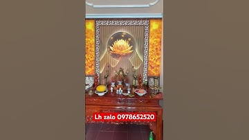 Hoàn thiện tranh dán tường 3D phòng thờ rất đẹp