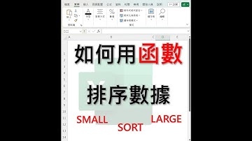EXCEL 如何用函數排序數值 #EXCEL教學 #EXCEL