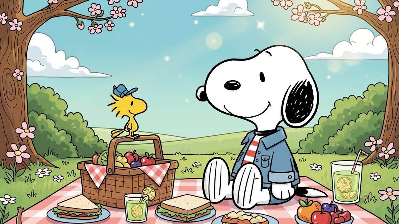 Весенний пикник со Снупи 🧺 Легкий джаз для хорошего настроения и отдыха 🌸 Солнечный весенний день