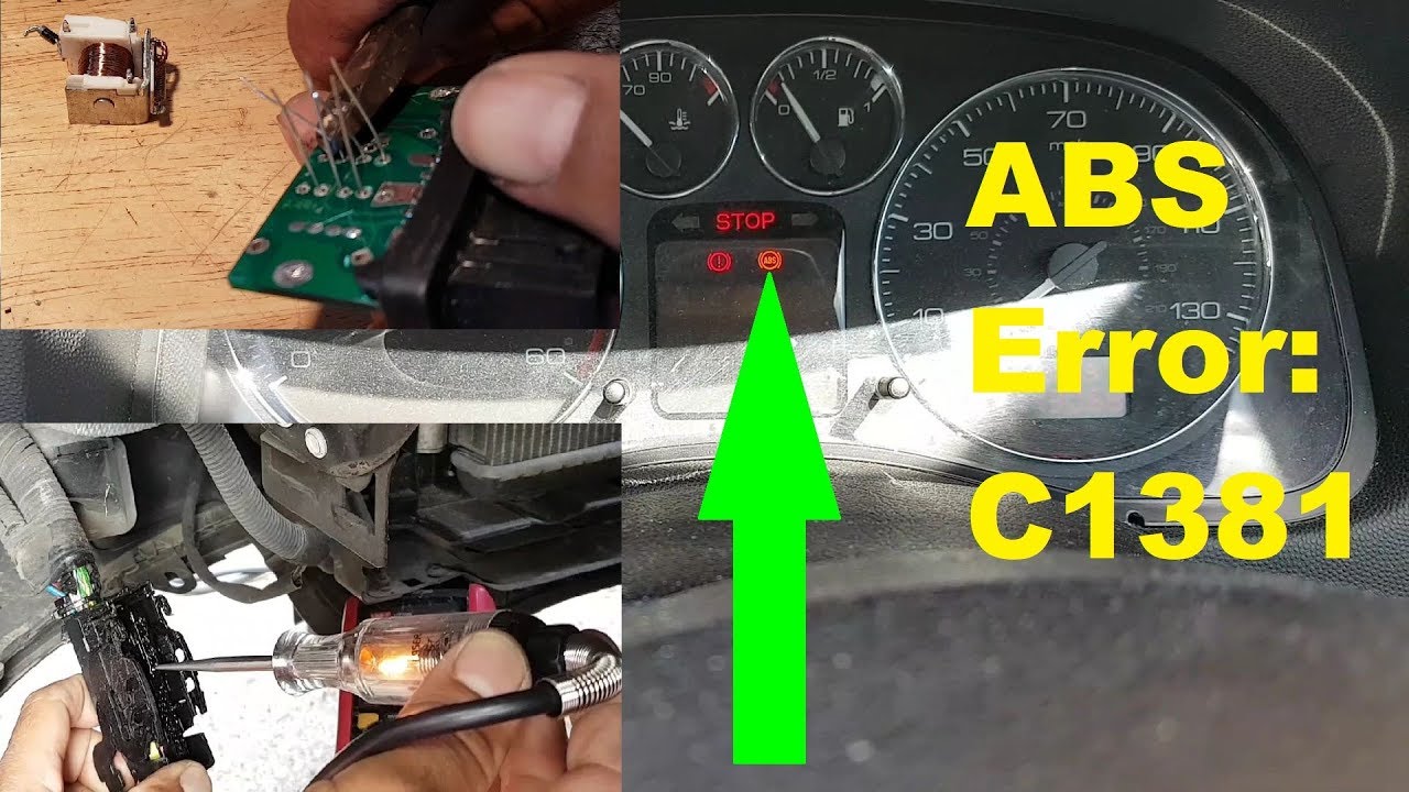 Update New Peugeot 307 ABS light on. Error C1381. Fault finding and repair.