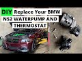 How to Replace Electric Waterpump and Thermostat on AWD E90 BMW 328xi (xDrive) N52