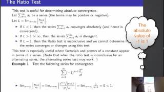 Calculus II, Lecture 25, V2 Ratio Test