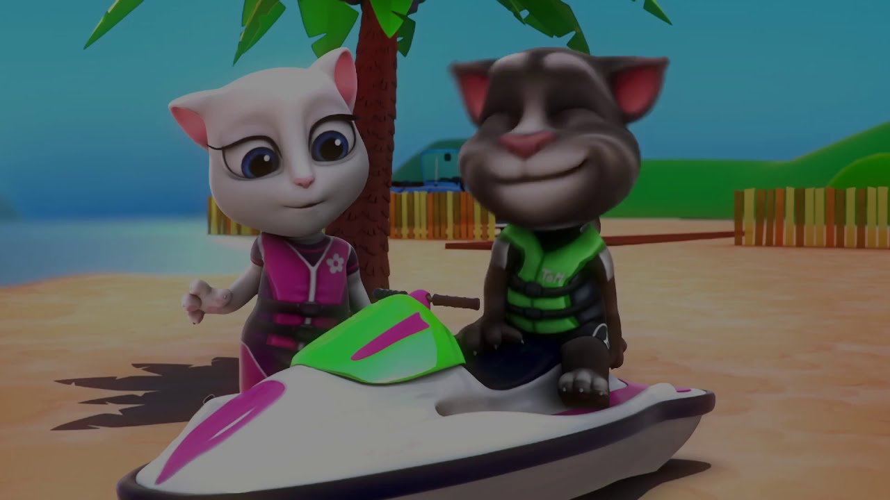 Talking Angela Summer Fun At The Beach With Talking Tom Shorts Combo1080p 2020 Youtube