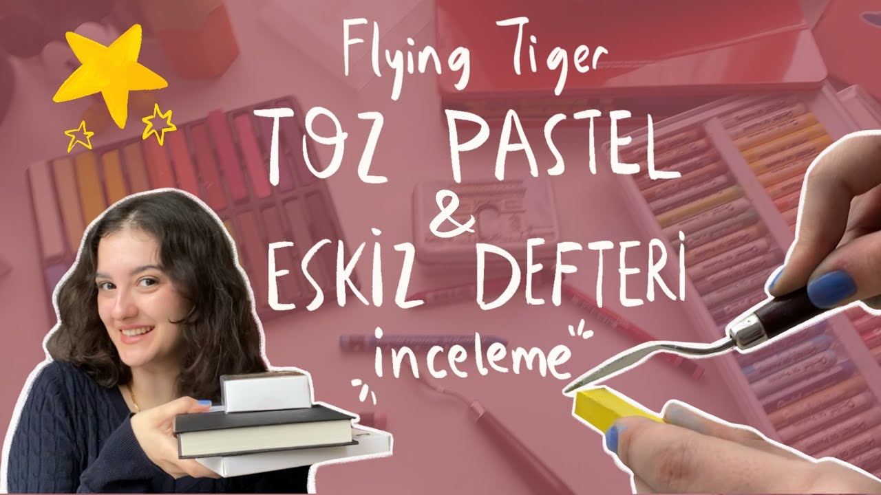 Flying Tiger toz pastel ve eskiz defterini diğer malzemelerimle deniyorum! | Detaylı inceleme 🖍✨
