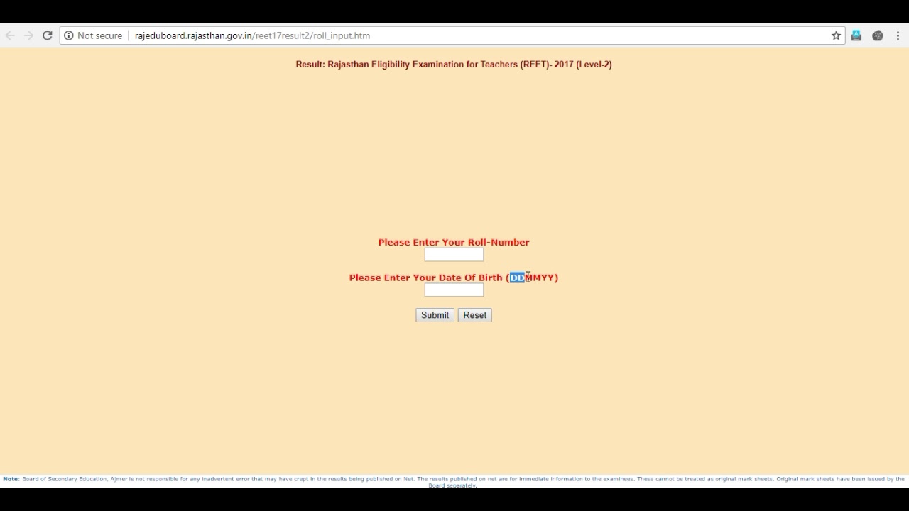 How to check REET Result