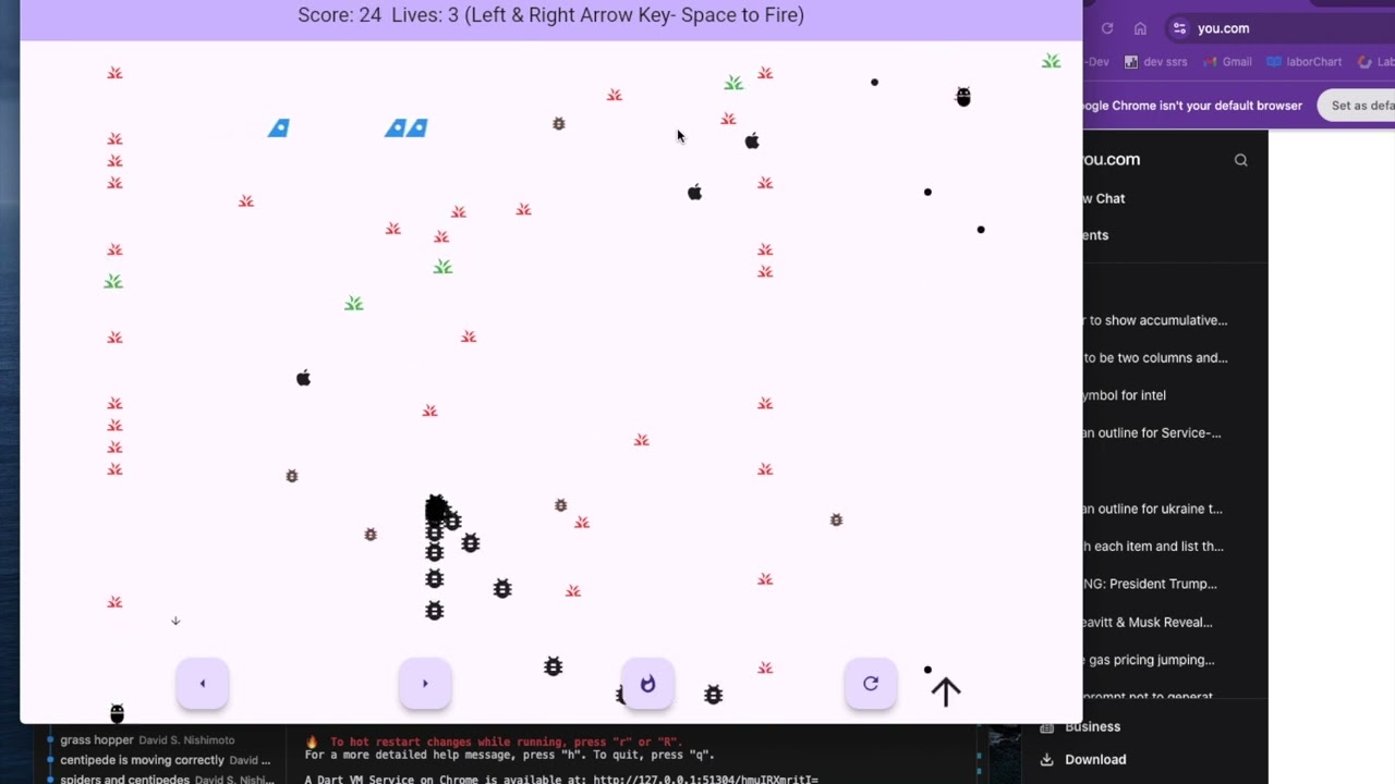 Louise ai agent: Cursor 01 - gpt-4o-mini cursor 01 - arcade game centipede