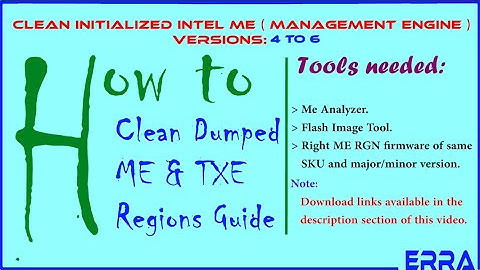 Clean intel ME Regions Guide : Version 4 to 6 | Enjoy