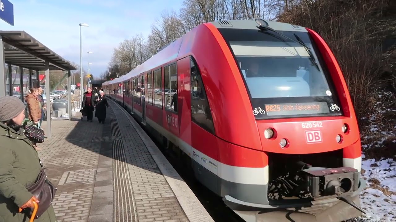 Marienheide der Zug nach Köln kommt am 18. Februar 2026 um 12:11 Uhr an