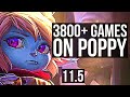 POPPY vs MORDEKAISER (TOP) | 3.7M mastery, 3800+ games, 4/0/3 | KR Master | v11.5