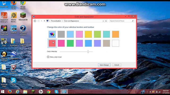 How to change Taskbar color for Windows 8.1