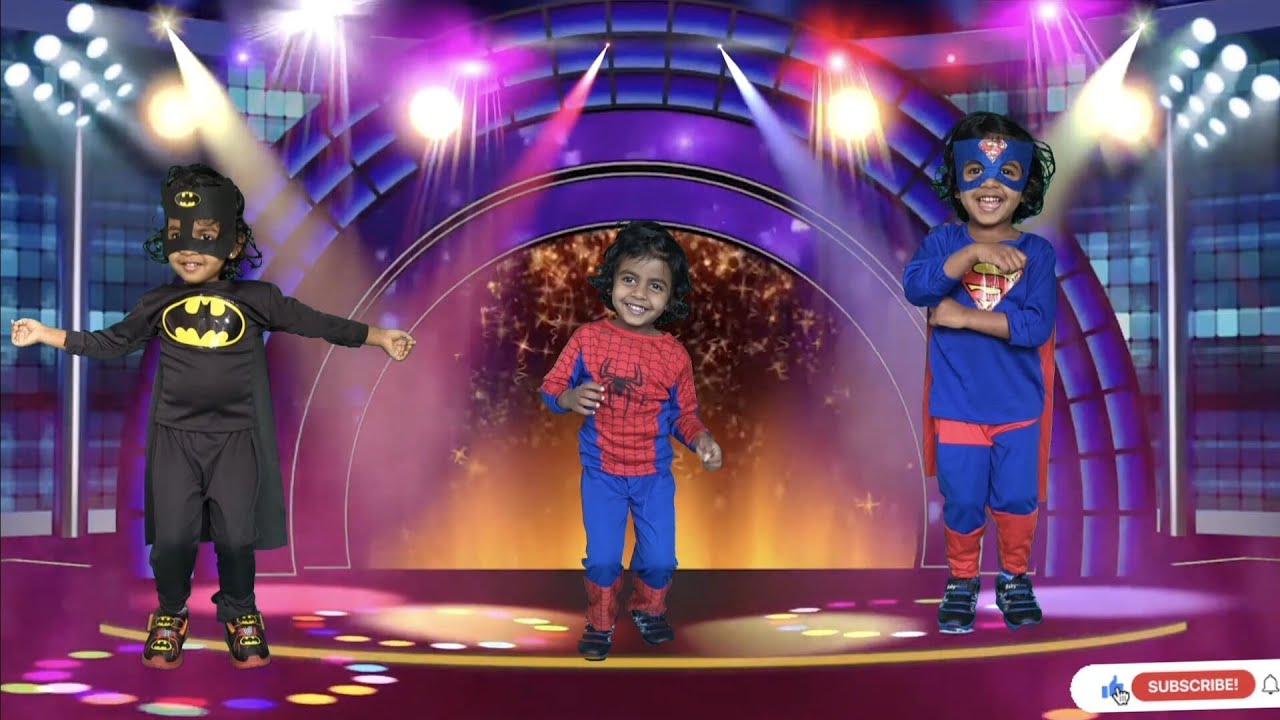 Superheroes action power sequence | Batman Superman Spiderman Joker dragon kids birthday party idea